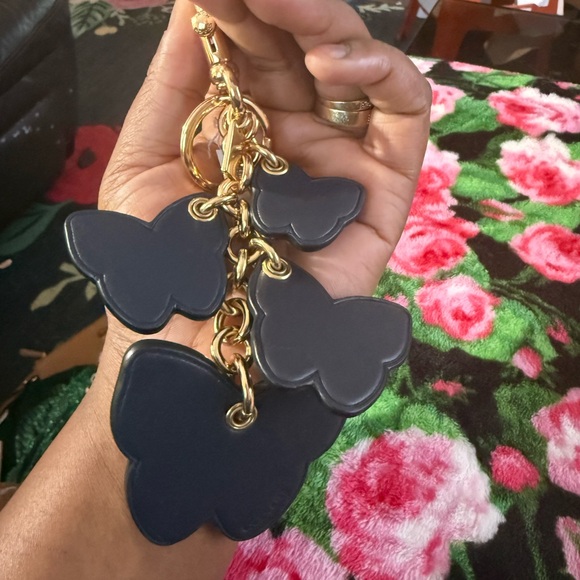 Coach Black and Blue Butterfly Keychain - Picture 2 of 3